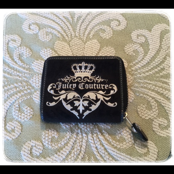 Juicy Couture Handbags - Juicy Couture Brown Velour and Leather Wallet.